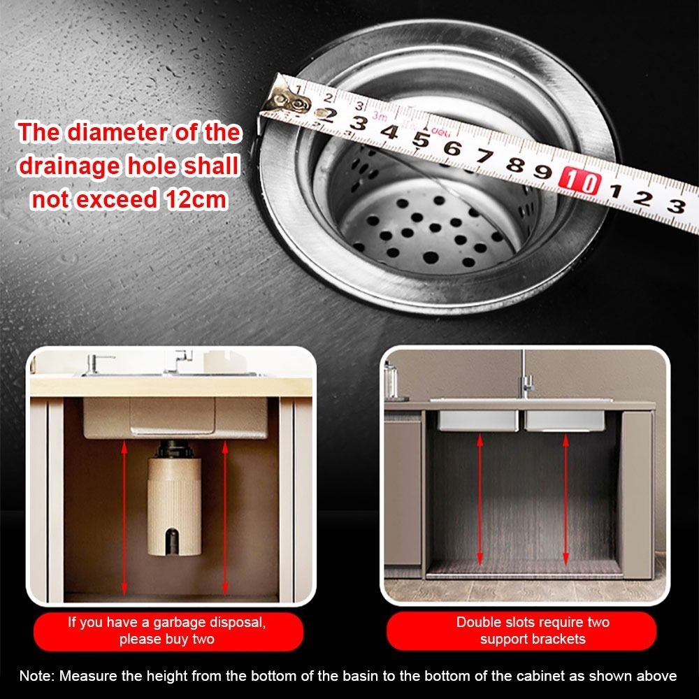 FANIELLAPOWELL 1 Bộ dụng cụ sửa chữa hỗ trợ, Bộ giá đỡ bồn rửa dưới núi chống trượt di động, có thể điều chỉnh bền bỉ Dễ dàng lắp đặt Chân hỗ trợ bồn rửa cho nhà bếp gia đình