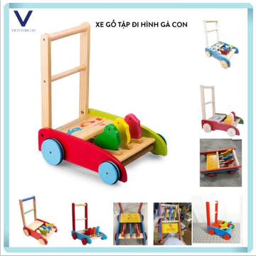(KOL)XE GÀ TẬP ĐI - XE TẬP ĐI GỖ HÌNH CON GÀ CHO BÉ- XE ĐẨY THÔNG MINH GIÁ RẺ