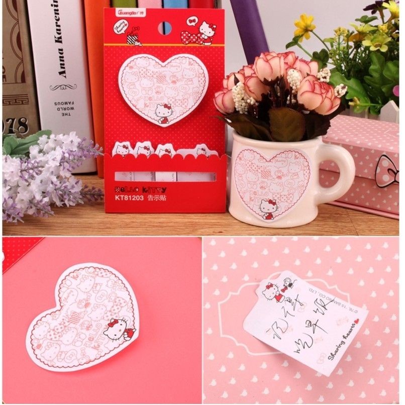 Giấy ghi chú Kitty - 1 tệp, 4 thanh tiện dụng cho ghi chép dễ dàng.