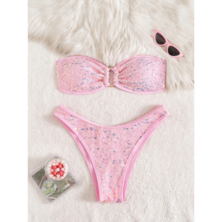 Đồ bơi bikini hai mảnh màu trơn nàng tiên cá bandeau