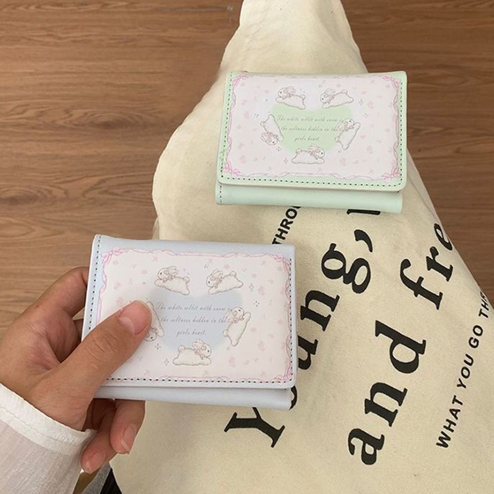 Ví đựng tiền xu GUSTAVA, Hộp đựng thẻ da PU chống thấm nước, Túi đựng tiền in hình thỏ
