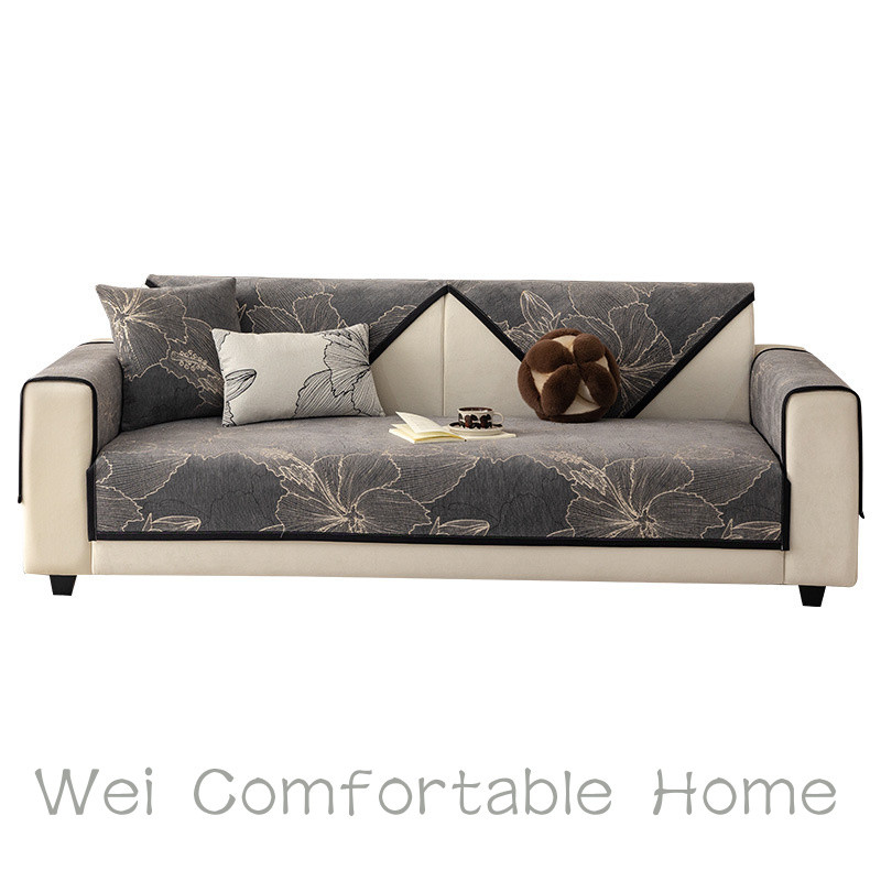 Chenille Sofa Đệm Bốn Mùa Đa Năng Chống Trơn Trượt Chống Bụi Bẩn Đệm Hiện Đại Mới Trung Quốc Sofa Bao Khăn Vải