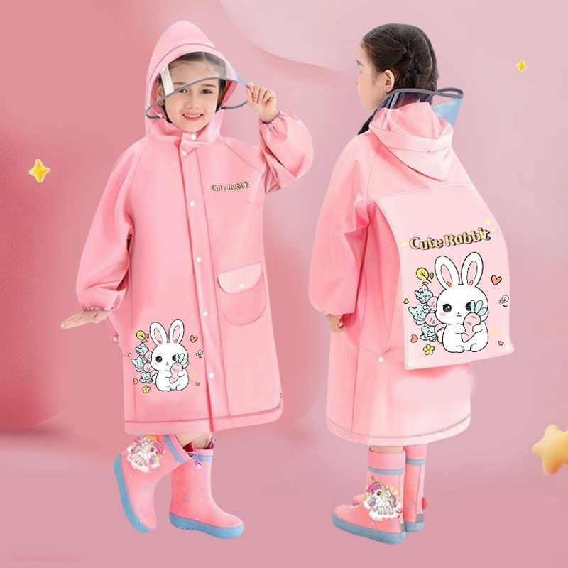 Áo Mưa Trẻ Em Cao Cấp Chống Thấm Nước Cho Bé Trai Bé Gái Đi Học Mẫu Giáo Có Vị Trí Để Ba Lô