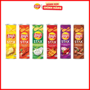 Snack Khoai tây Lays Stax đủ vị lon siêu to 145gram Date xa Đảm bảo chất lượng
