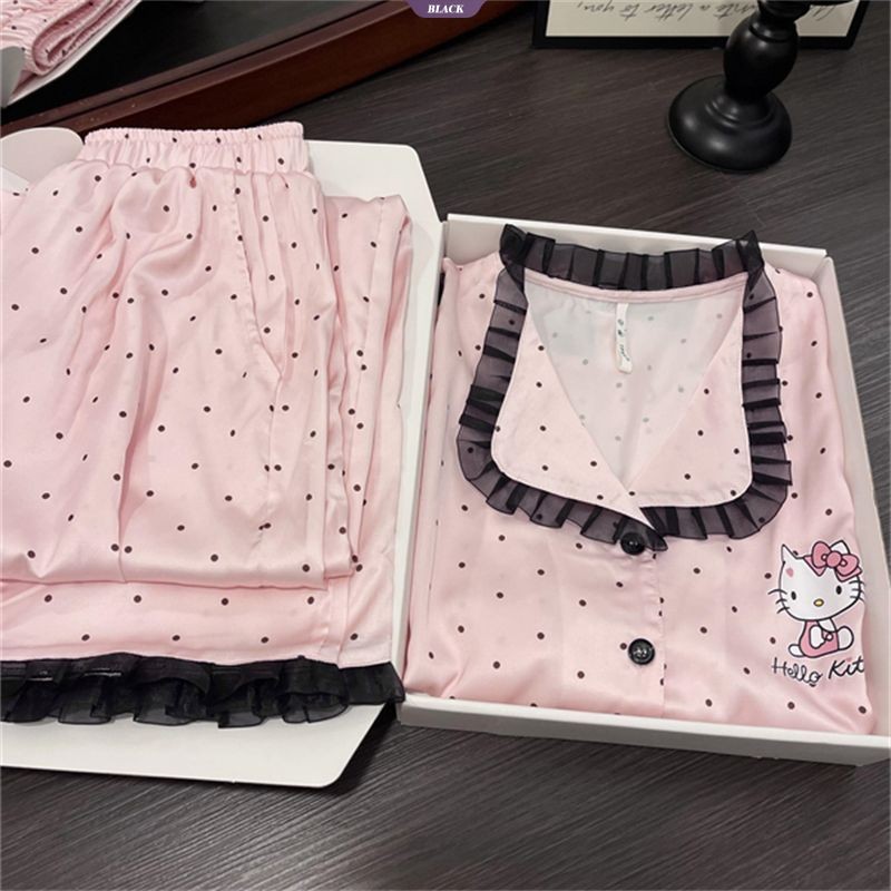 Bộ đồ ngủ Hello Kitty phong cách dễ thương, dài tay dành cho mùa xuân thu