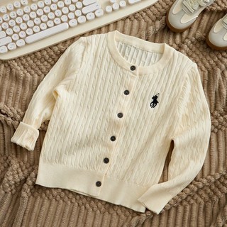 Mùa Thu Phong Cách Mới Phù Hợp Với Trẻ Em Thêu Xoắn Dệt Kim Cardigan Áo Khoác Bé Trai Phong Cách Mỏng Bé Gái