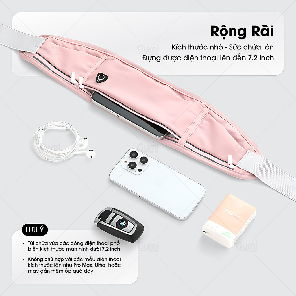 Túi Đeo Bụng Chạy Bộ Nữ Thể Thao - Đai Đựng Điện Thoại, Tập Gym, Du Lịch, Phản Quang - TuiChayBoNu - TĐE07-Nu