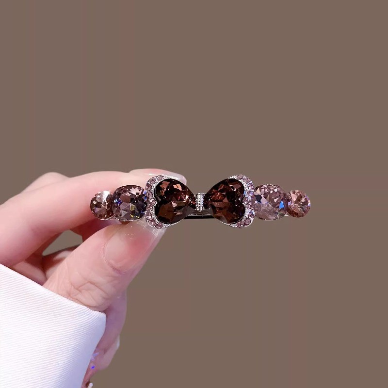 Kẹp tóc nơ pha lê sang trọng cao cấp, phù hợp cho mùa xuân, kẹp top tiện lợi