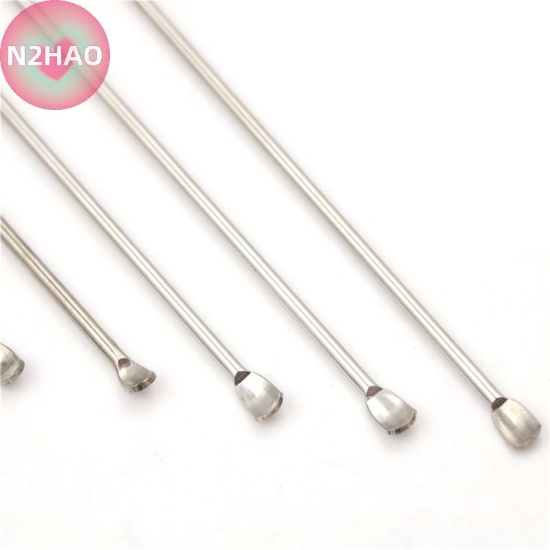 N2HAO Phòng thí nghiệm bằng thép không gỉ Micro Thìa thuốc Muỗng Xẻng Dược phẩm n