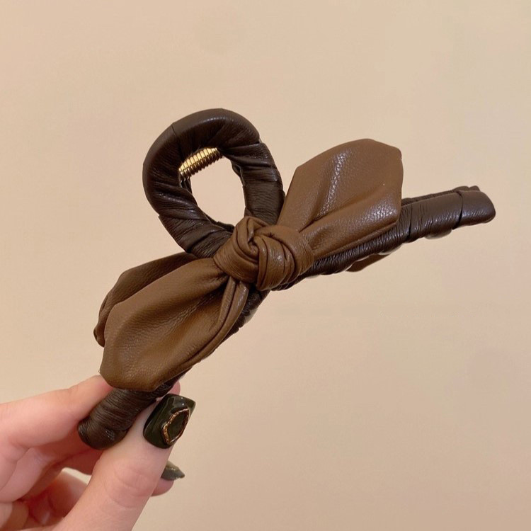 Vintage Da Nơ Cá Mập Kẹp Tóc Nữ