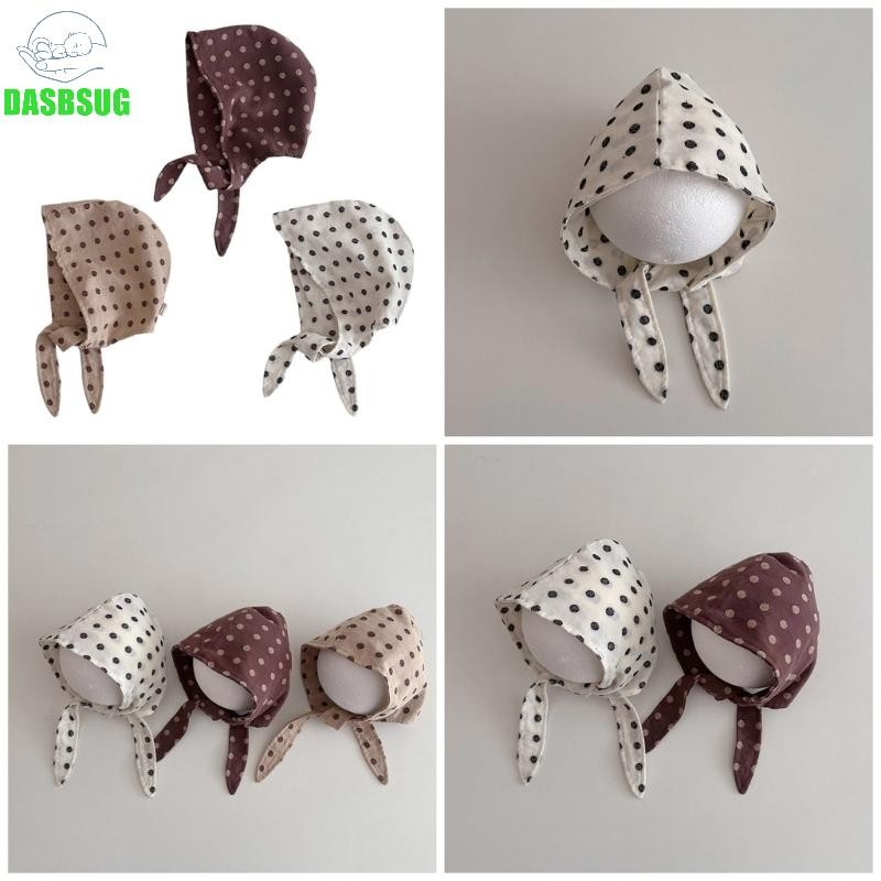 DASBSUG Mũ nón thoải mái cho bé có in chấm Bonnet cho bé Bảo vệ đầu sơ sinh Polyester Thích hợp cho nhiều loại Occc
