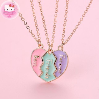 Moonlights 1 Bộ Vòng Cổ BFF Cho Chị BFF Sinh Nhật Tình Bạn Trang Sức Quà Tặng Người Bạn Thân Nhất Mãi Mãi Vòng Cổ Cho 3 Cô Gái Phù Hợp Với Trái Tim Mặt Dây Chuyền EN