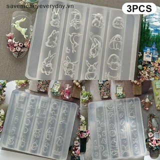 [savemoneyeveryday] 3 Khuôn Silicon Móng Tay Nghệ Thuật Hoạt Hình Dễ Thương Bánh Trung Thu 3d Acrylic Hoa Móng Tay Mẫu Dụng Cụ Thiết Kế Làm Móng Tay Tự Làm [vn]