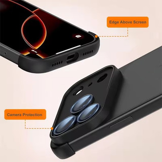 [JLK] Ốp Điện Thoại Bảo Vệ Cạnh Góc Không Biên Giới Cho iPhone 17Air 17Pro 17 Pro Max 16 15 Plus 14 13 12 Vỏ Bảo Vệ Ống Kính Silicon Mềm Không Khung