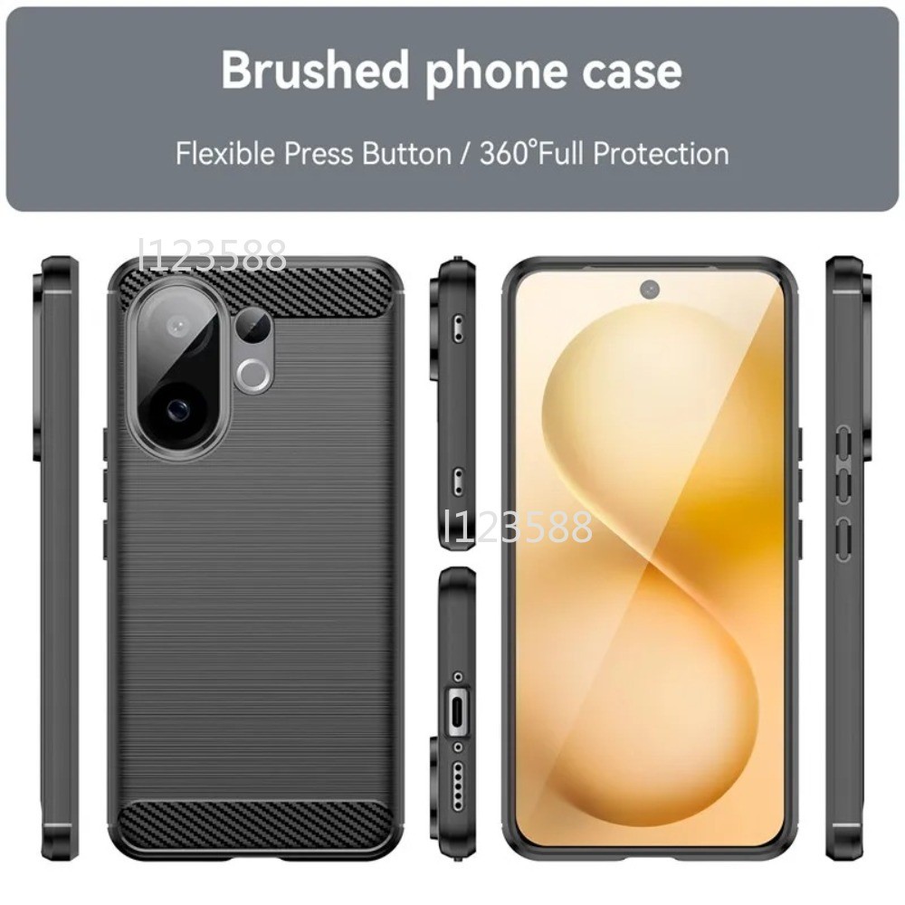 Ốp Lưng Cho Vivo V60 5G 2025 VivoV60 V 60 Sợi Carbon Vỏ Điện Thoại Chống Sốc Silicon Mềm TPU Bảo Vệ Mặt Sau