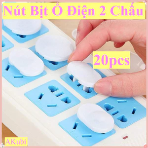 Combo 20 Nút Bịt Ổ Điện 2 Chấu Bằng Nhựa An Toàn