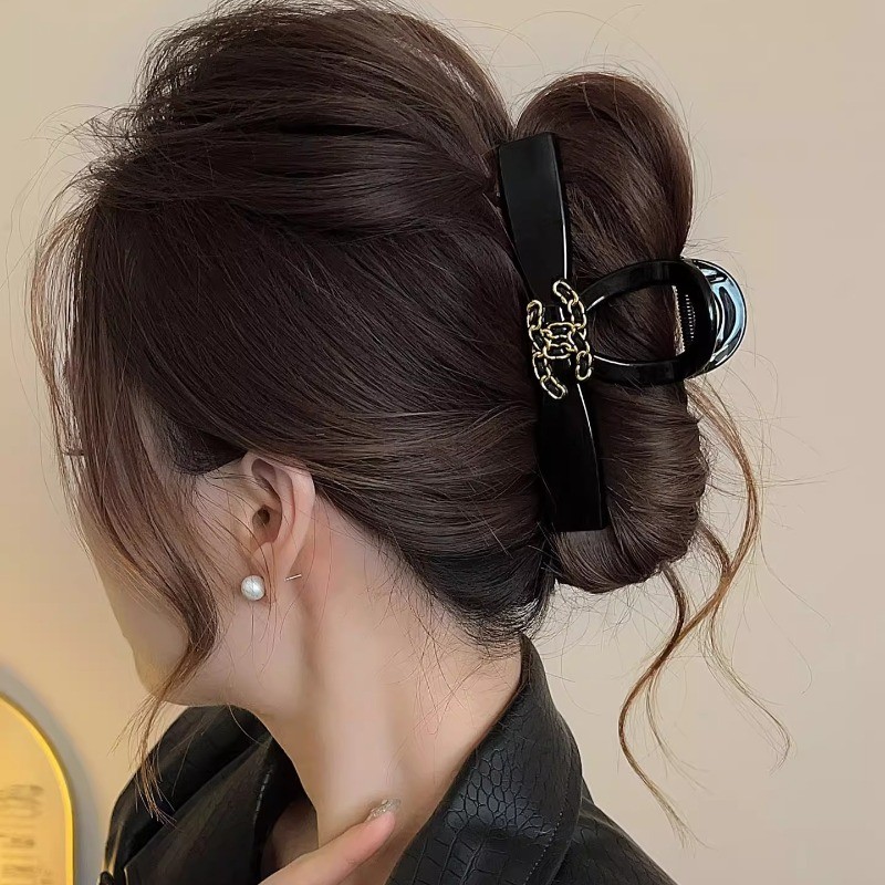 Kẹp Tóc Da Đen Phong Cách Hàn Quốc Cho Phụ Nữ Thanh Lịch và Thời Trang