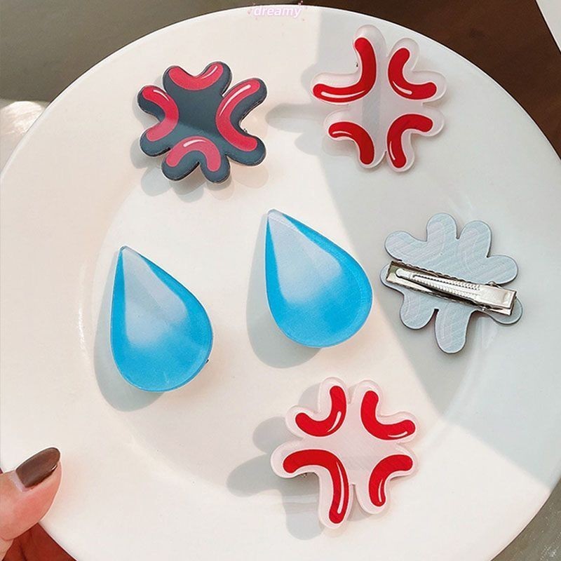Kẹp Tóc Acrylic Hình Biểu Tượng Cảm Xúc, Kẹp Tóc Hình Emoji