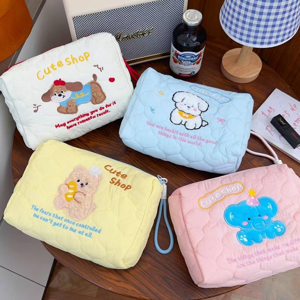 [HỎA TỐC] Túi đựng mỹ phẩm cute puppy, túi đựng đồ makeup hình thú cưng dễ thương tiện dụng đáng yêu