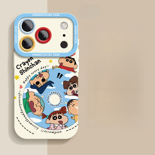 Ốp điện thoại đầu CD Shin-chan cho iPhone17 / 16 / 15 / 14 / 13 / MINI / 12 / 11 / Pro MAX / X / XS / XR / 7 / 8 / 6 Vỏ bảo vệ toàn diện bằng silicon lỏng chống sốc và chống rơi