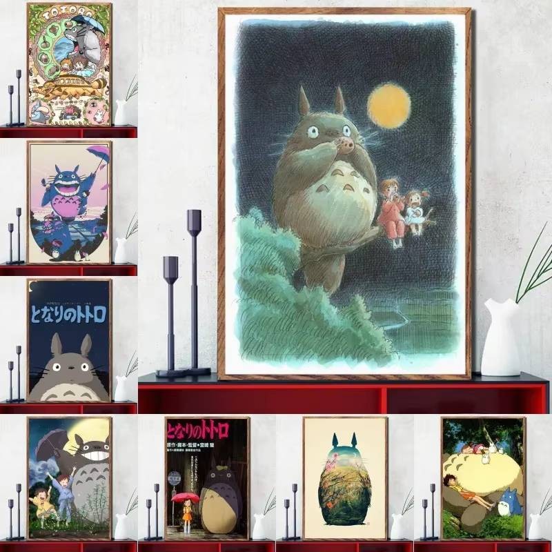 Hàng Xóm Của Tôi Totoro Ghibli Anime Nghệ Thuật Treo Tường HD Canvas In Poster Thích Hợp Cho Gia Đình Phòng Khách Trang Trí