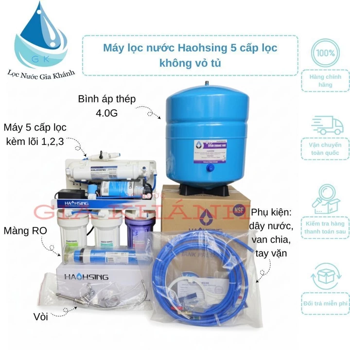 MÁY LỌC NƯỚC HAOHSING RO (5 CẤP LỌC) KHÔNG VỎ TỦ