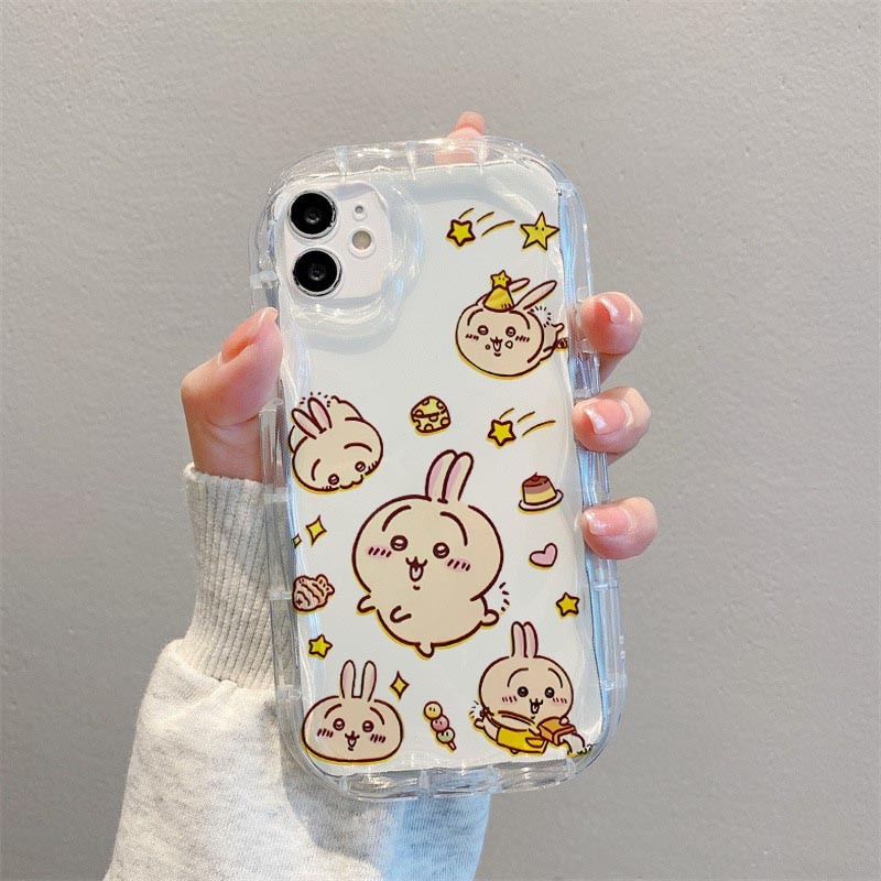 Phim Hoạt Hình Chiikawa Usagi Hachiware Vỏ Cho Samsung Galaxy A15 A56 A55 A16 A17 A36 A26 A54 A35 A14 A34 A53 A23 A25 A07 Vỏ Kem Mềm Vồng Cạnh Silicon