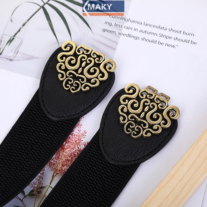 Onetimingcool Thời Trang Hàn Quốc Nữ Trang Trí Co Giãn Thắt Lưng Rộng Khóa Đầm Áo Len Áo Len Thắt Lưng Cho Người Phụ Nữ VN