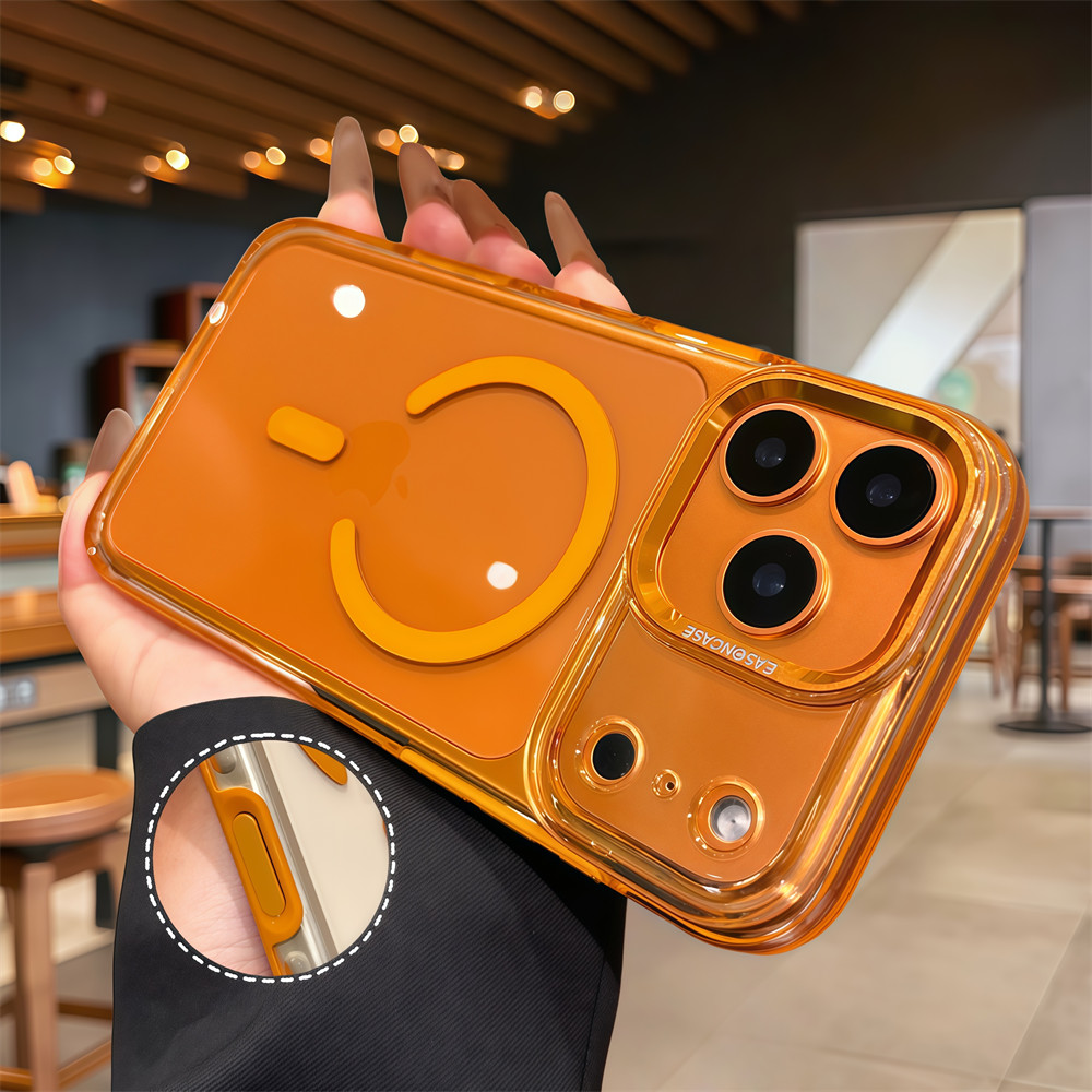 Ốp điện thoại từ tính trong suốt chất lượng cao cho IPhone 17 Pro Max Air 15 16 Pro Max Bảo vệ ống kính chống rơi Vỏ cứng Vỏ bảo vệ điện thoại