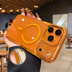Ốp điện thoại từ tính trong suốt chất lượng cao cho IPhone 17 Pro Max Air 15 16 Pro Max Bảo vệ ống kính chống rơi Vỏ cứng Vỏ bảo vệ điện thoại