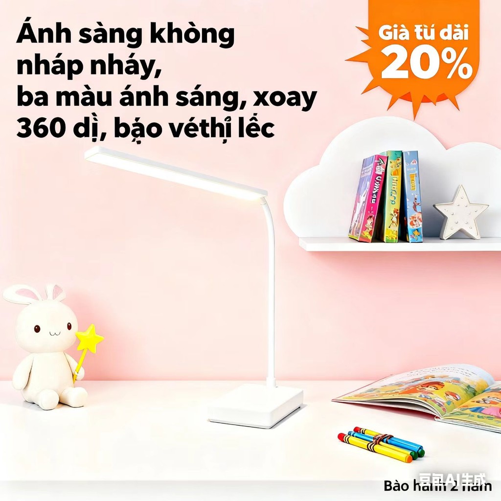 Đèn Học Để Bàn Pin Tích Điện Chống Cận LED 3 Màu Ánh Sáng  Đọc Sách Cảm Ứng led đèn led Bóng đèn bàn