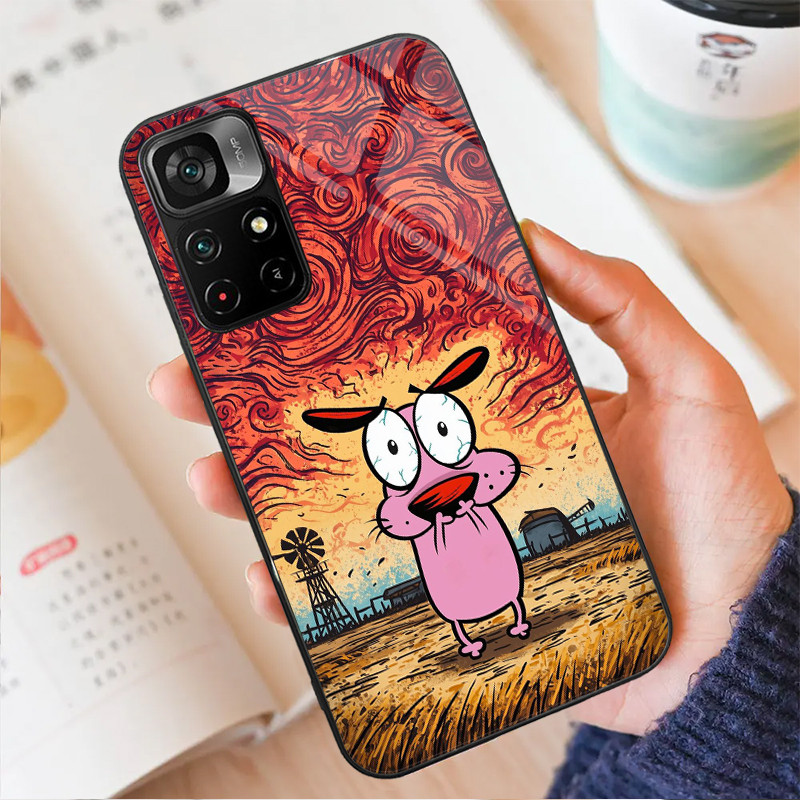 Ốp điện thoại thủy tinh hoạt hình dũng cảm cho POCO F3 F4 F5 M3 M4 M5 M6 4G X3 X4 GT NFC X5 X6 PRO 5G