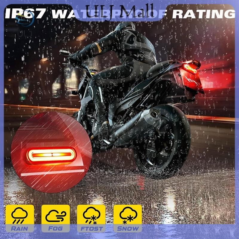 Đèn hậu xe máy đa năng ULJ 12V-80V có đèn báo rẽ, chống nước, dùng cho xe đạp bụi bẩn và ATV