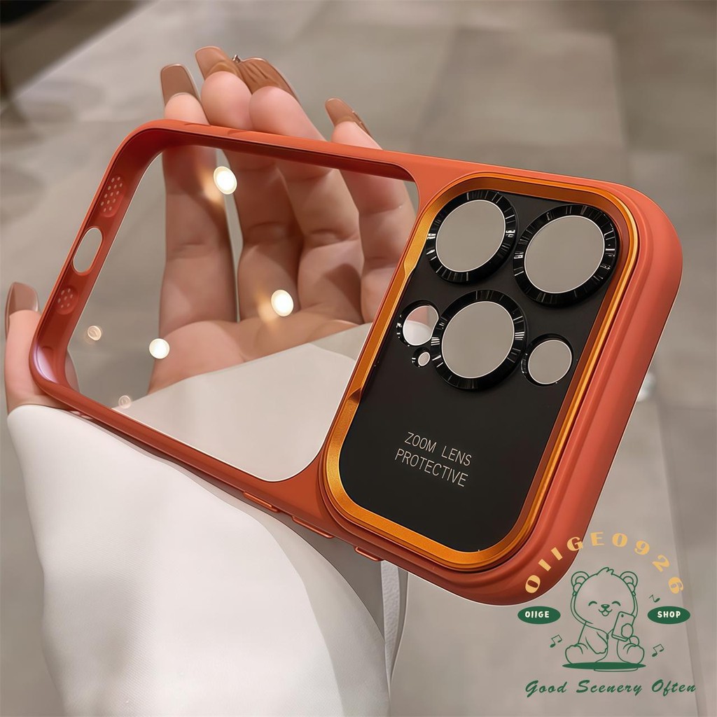 【 Ốp lưng iPhone17 】 Vỏ điện thoại acrylic cảm giác da Orange Scrub iphone17 Pro Max 16 15 cho vỏ iPhone vỏ mềm silicon TPU chống sốc