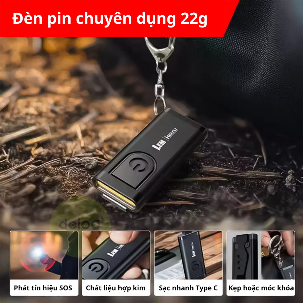 Đèn Pin Mini T5 Pro – Nhỏ Gọn ,Sáng Mạnh Đa Chế Độ,Sạc Nhanh Type-C,Chống Nước,Cắm Trại,Dã Ngoại