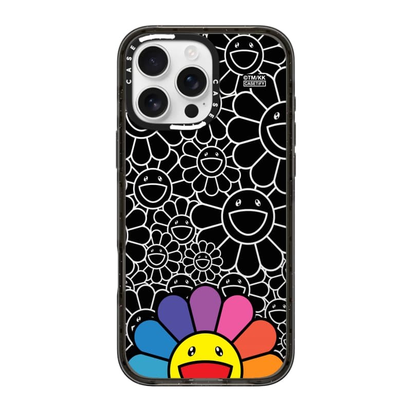 TAKASHI MURAKAMI x CASECASE: FLOWERS BLOOM SMILE (RAINDOW) Vỏ tác động hút từ tính cứng trong suốt cho Apple IPhone 12 13 14 15 16 17 Pro Max Air Plus có hộp
