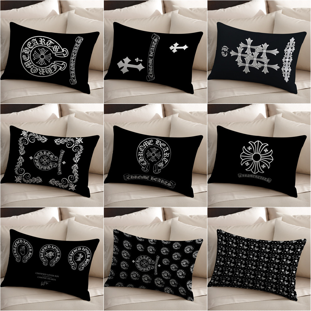 Logo Chrome Hearts Vỏ Gối Polyester Hình Chữ Nhật Một Mặt, Máy Có Thể Giặt Được, Thích Hợp Để Trang Trí Phòng Khách Giường Sofa (Không Bao Gồm lõi)