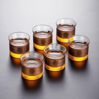 Nhật Bản Dọc Hạt Thủy Tinh Trà Cốc Quả óc chó Vòng Cách Nhiệt Cà Phê Cốc Master Cup Đơn Cốc Búa Họa Tiết Nước ép Gia Đình KOPG