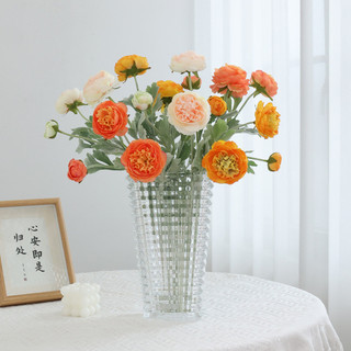 Hoa Lụa Hoa Mao Lương Thân Phấn Phủ Lông Decor Trang Trí Nhà Cửa, Hoa Hồng Mẫu Đơn, Hoa Giả Cao Cấp