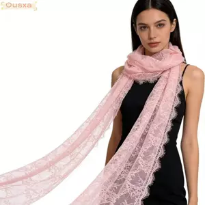 Khăn ren OUSXA, Khăn lau thêu hoa dài màu trơn, Bếp Poncho cưới lưới thoáng khí nhẹ