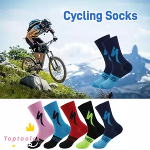 TOPTOOLCX 1 Đôi Tất Đi Xe, Tất Đi Xe Đạp Chống Mài Mòn, Phụ Kiện Ngoài Trời Chuyên Nghiệp Tất Bóng Đá Chống Mùi Chất Lượng Cao Cho Nam Nữ