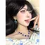 Kim Cương Xanh Hình Bầu Dục Vòng Cổ Tai Bộ Retro Ăn Tối Đầm Xương Đòn Dây Chuyền Sang Trọng Con Gái Phong Cách Cổ Vòng Cổ 2026-6-11