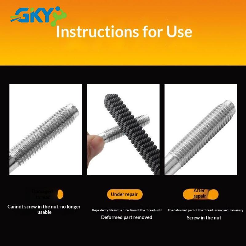 GKY Thread Repair File Công cụ hệ mét Làm sạch và phục hồi các bộ phận có ren cho nhà để xe gia đình và sử dụng công nghiệp GKY