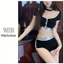 Bộ đồ Milyfashion tay ngắn + quần Short màu đen ngọt ngào mát mẻ thể thao giải trí hai mảnh N652