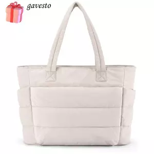 Túi xách ZAVESTO Fluffy Puffer, Túi Tote nữ nhiều túi thông thường, Túi đeo vai Messenger dung tích lớn thời trang dành cho công sở du lịch Cửa hàng phòng tập thể dục bãi biển