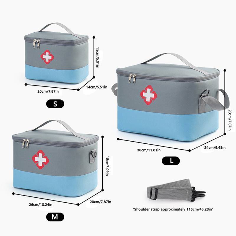 Alittlesetrtu Túi đựng thuốc dung tích lớn Bộ sơ cứu di động Túi khẩn cấp 60-100 mặt hàng VN