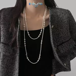 E-WOITD Vintage Ngọc Trai Nhiều Lớp Ngọc Trai Hạt Nelace Cho Nữ Ngọt Ngào Thanh Lịch Trang Sức Tiệc Cưới Quà Tặng E-WOITD