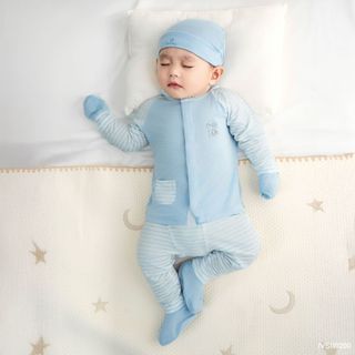 Bubaby IVS110200 Bộ dài tay cài giữa Sweet Puppy vải Siro - N | Quần áo cao cấp mềm mịn | SS26.T6 .2