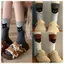 Tất Cotton IAPPORTUNIA, Tất Ống Giữa Mèo Hút Mồ Hôi, Thoải Mái Thoáng Khí Hoạt Hình Cặp Đôi Tất Mặc Thường Ngày