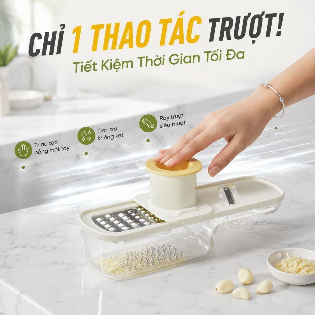 ⚡Ship Nhanh⚡3 trong 1 máy nghiền gừng tỏi đa năng | Inox không gỉ bào tỏi sợi nhuyễn | Nhỏ gọn lưỡi dao bào dừa tiện lợi
